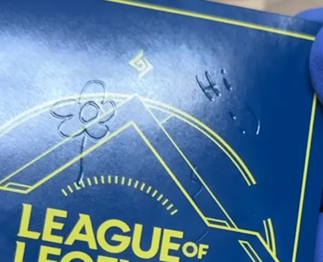 Pressure indent pressed into the card surface